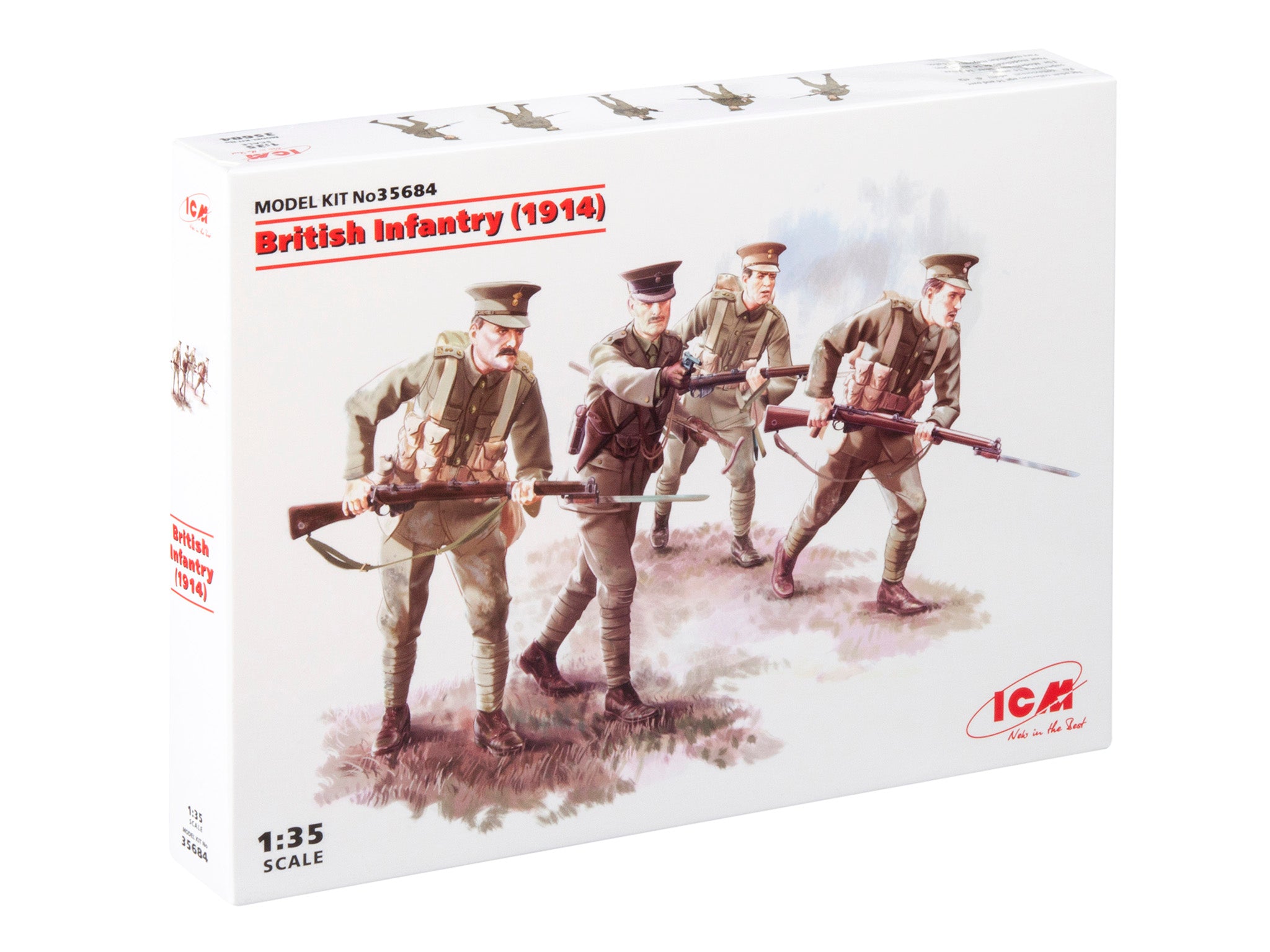 ICM 35684 - Modellismo Statico 1/35 - Fanteria Britannica WWII (4 Figure) - Kit Plastica Da Montare