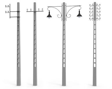1/35 Miniart Concrete Telegraph Poles (4 diff. types)