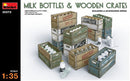1/35 Miniart Milk Bottles & Wooden Crates