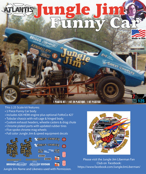 Atlantis Models 1971 Jungle Jim Camaro Funny Car