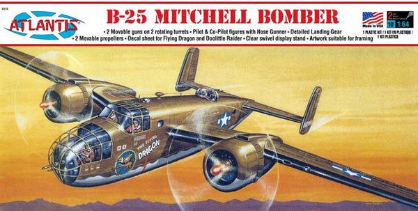 Atlantis B-25 Mitchell Bomber Plastic Model Kit
