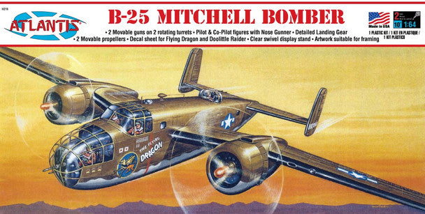 Atlantis B-25 Mitchell Bomber Plastic Model Kit