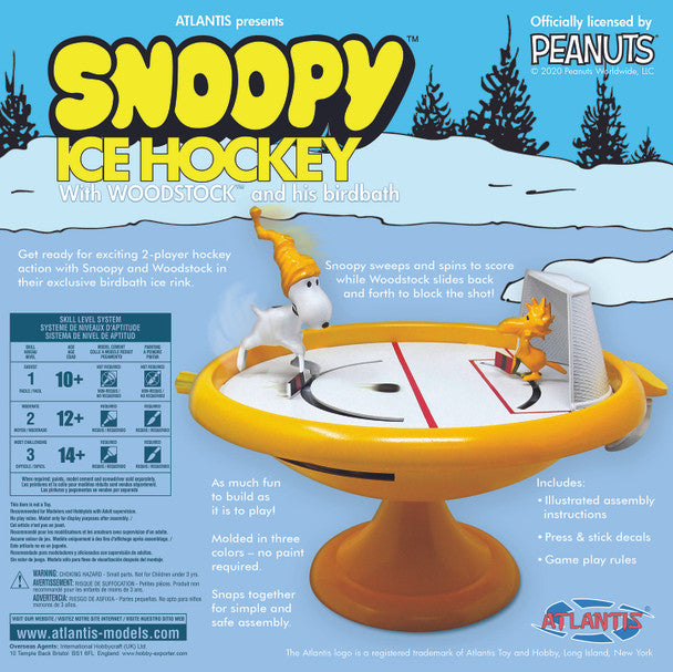 Atlantis Models Atlantis Peanuts Snoopy and Woodstock Bird Bath Ice Hockey Game