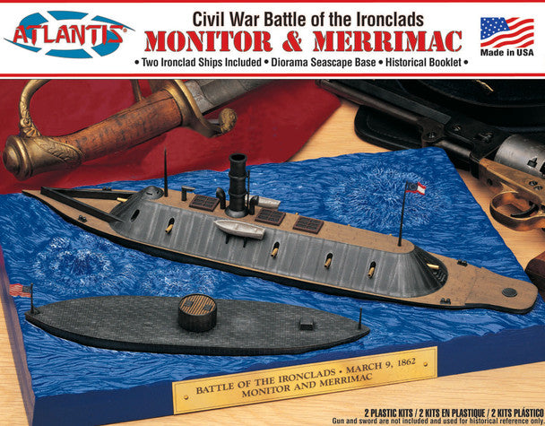 Atlantis Models Battle of the Ironclads Monitor and Merrimac/Virginia Plastic Model Kit