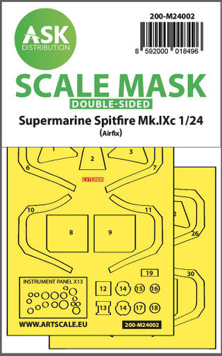 1/24 Art Scale Spitfire Mk.IX double-sided masks for Airfix