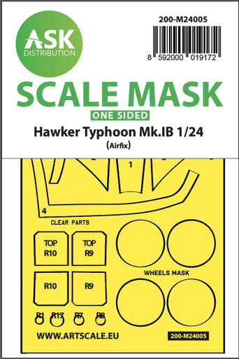 1/24 Art Scale Hawker Typhoon Mk.IB one-sided express masks for Airfix