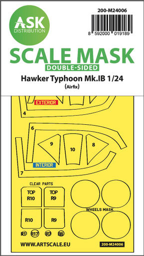 1/24 Art Scale Hawker Typhoon Mk.IB double-sided express masks for Airfix