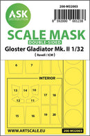 1/32 Art Scale Gloster Gladiator Mk.II double-sided  painting mask for Revell / ICM