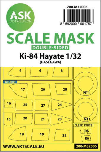 1/32 Art Scale Nakajima Ki-84 Hayate double-sided express mask for Hasegawa