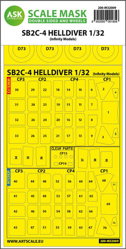 1/32 Art Scale SB2C-4 Helldiver double-sided express mask for Infinity kit