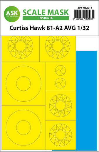 1/32 Art Scale Curtiss Hawk 81-A2 AVG INSIGNIA masks for Great Wall Hobby