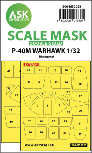 1/32 Art Scale P-40M Warhawk double-sided express masks for Hasegawa/Hobby2000