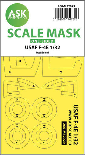 1/32 Art Scale USAF F-4E Phantom Viet-Nam war one-sided mask for Academy