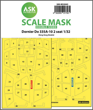 1/32 Art Scale Dornier Do 335A-10 two seater double-sided mask for HK Models