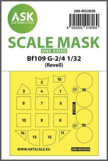 1/32 Art Scale Messerschmitt Bf 109G-2/G-4  one-sided express masks for Revell
