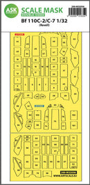 1/32 Art Scale Messerschmitt Bf 110C-2/C-7  double-sided express masks for Revell
