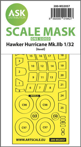 1/32 Art Scale Hawker Hurricane Mk.IIB  one-sided express masks for Revell