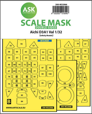 1/32 Art Scale Aichi D3A1 Val double-sided express self adhesive mask for Infinity 3206