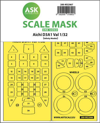 1/32 Art Scale Aichi D3A1 Val one-sided express self adhesive mask for Infinity 3206