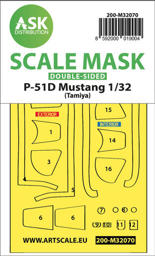 1/32 Art Scale P-51D Mustang double-sided fit mask for Tamiya