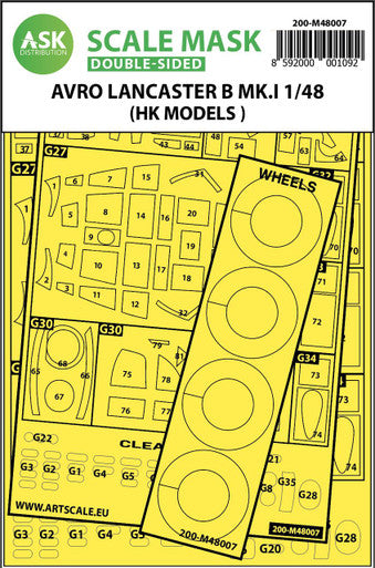 1/48 Art Scale Avro Lancaster Mk.I B double-sided painting mask for HK Models