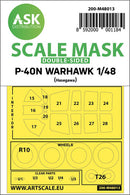 1/48 Art Scale Curtiss  P-40N Warhawk double-sided painting mask for Hasegawa / Hobby2000