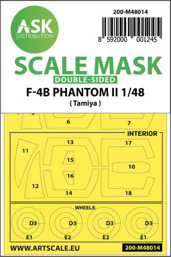 1/48 Art Scale F-4B Phantom double-sided painting mask for Tamiya