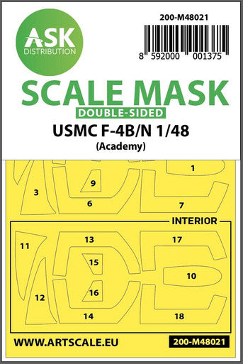 1/48 Art Scale USMC F-4B/N double-sided painting mask for Academy