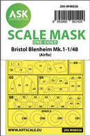 1/48 Art Scale Bristol Blenheim Mk.I one-sided painting mask for Airfix