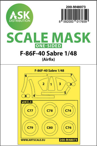 1/48 Art Scale F-86F-40 Sabre one-sided mask for Airfix