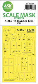 1/48 Art Scale A-26C-15 Invader one-sided mask self-adhesive pre-cutted for ICM