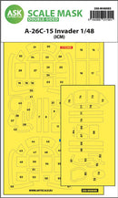 1/48 Art Scale A-26C-15 Invader double-sided mask self-adhesive pre-cutted for ICM