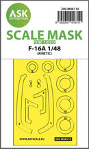 1/48 Art Scale F-16A one-sided express mask, self-adhesive and pre-cutted for Kinetic