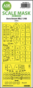 1/48 Art Scale Avro Anson Mk.I one-sided express mask, self-adhesive and pre-cutted for Airfix
