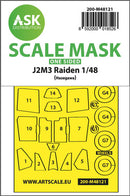 1/48 Art Scale J2M3 Raiden one-sided express mask, self-adhesive and pre-cutted for Hasegawa