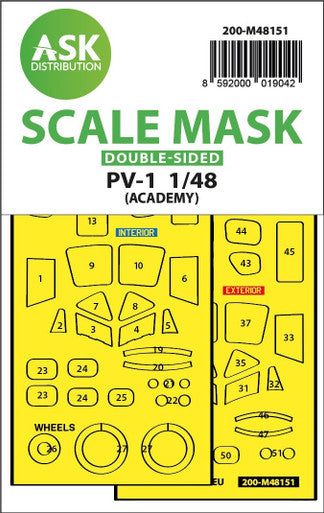 1/48 Art Scale PV-1 Ventura double-sided express fit mask for Academy