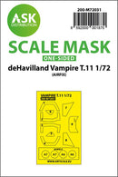 1/72 Art Scale deHavilland Vampire T.11 one-sided painting mask for Airfix