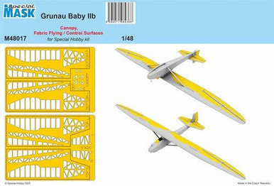 1/48 CMK Grunau Baby IIB Mask Canopy, Fabric Flying / Control Surfaces