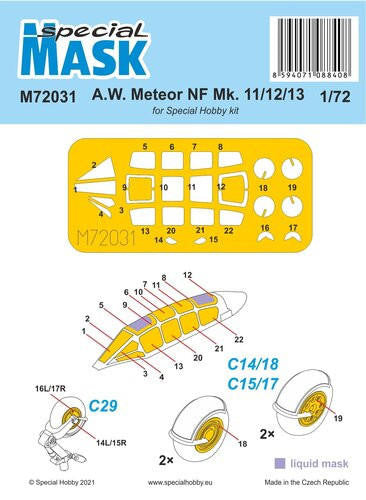 1/72 Special Hobby AW Meteor NF Mk.11/12/13 MASK
