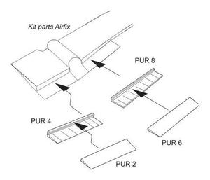 Martin B-57B Landing flaps for Airfix kit 1/48