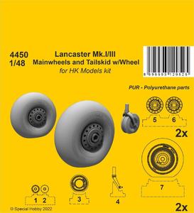 Lancaster Mk.I/III Mainwheels and Tailwheel w/Leg 1/48