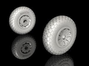 P-51D Mustang – Wheels (Oval Tread Pattern), for Revell kit 1/32