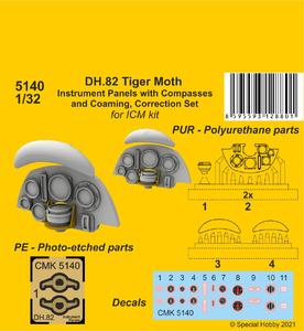 DH.82 Tiger Moth Instrument P. with Compasses and Coaming, Correction S. 
(ICM kit) 1/32