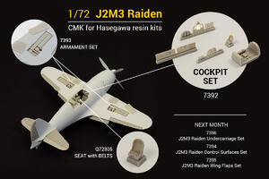 J2M3 Raiden Cockpit Set, for Hasegawa kit 1/72