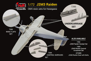 J2M3 Raiden Wheel Wells and Covers, for Hasegawa kit 1/72