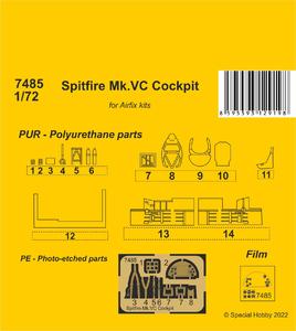 Spitfire Mk.VC Cockpit / for Airfix kit 1/72