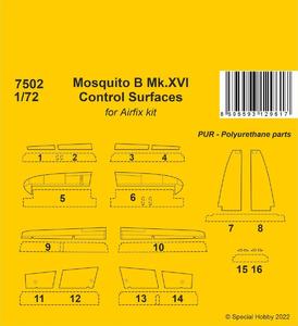 Mosquito B Mk.XVI Control Surfaces / for 1/72 Airfix kit