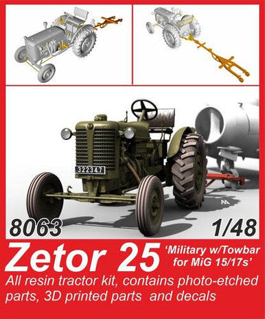 1/48 CMK Zetor 25 Military Tractor w/Towbar for MiG 15/17s