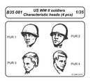 US WWII soldiers - character.heads 4 pcs 1/35