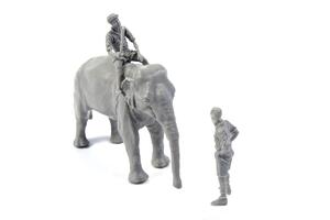 WWII RAF Mechanic in India+Elephant with Mahout (2 fig. + elephant) 1/48